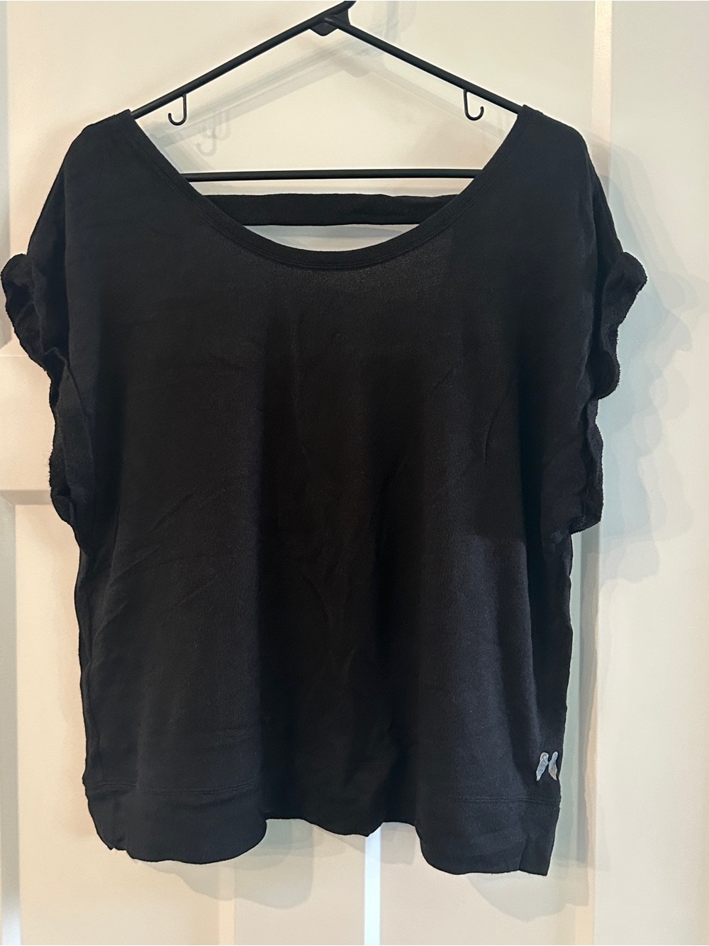 Victoria's Secret Black Short Sleeve T-Shirt Top knit size Large New NWT $39.50